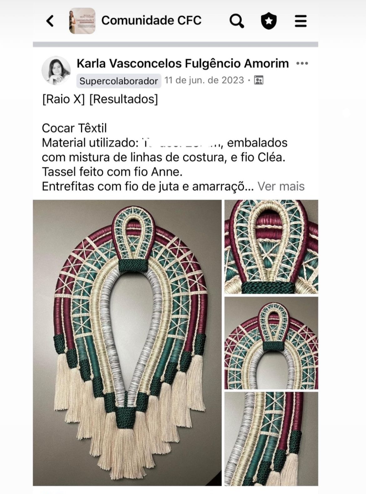 Peça feita por aluna do método